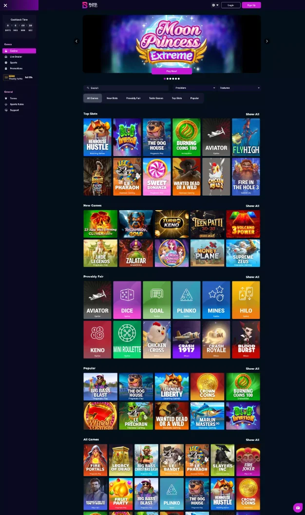 Grid of slot game tiles in an operator's online casino lobby, as captured by a Pecker scan